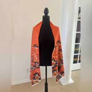 SAACHI Orange Floral Women's Scarf 🧣